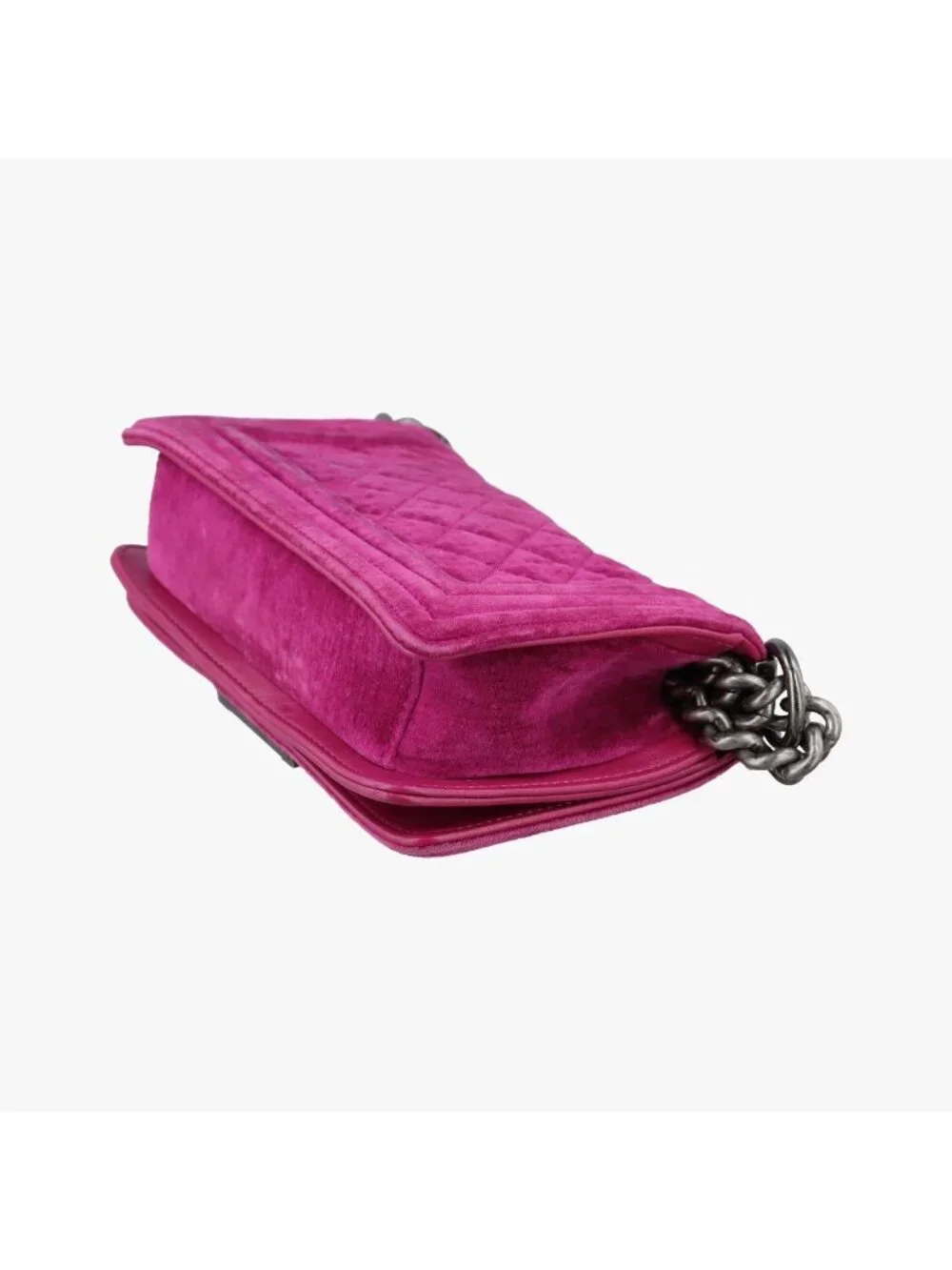 Chanel Boy Rose Red Velour Shoulder